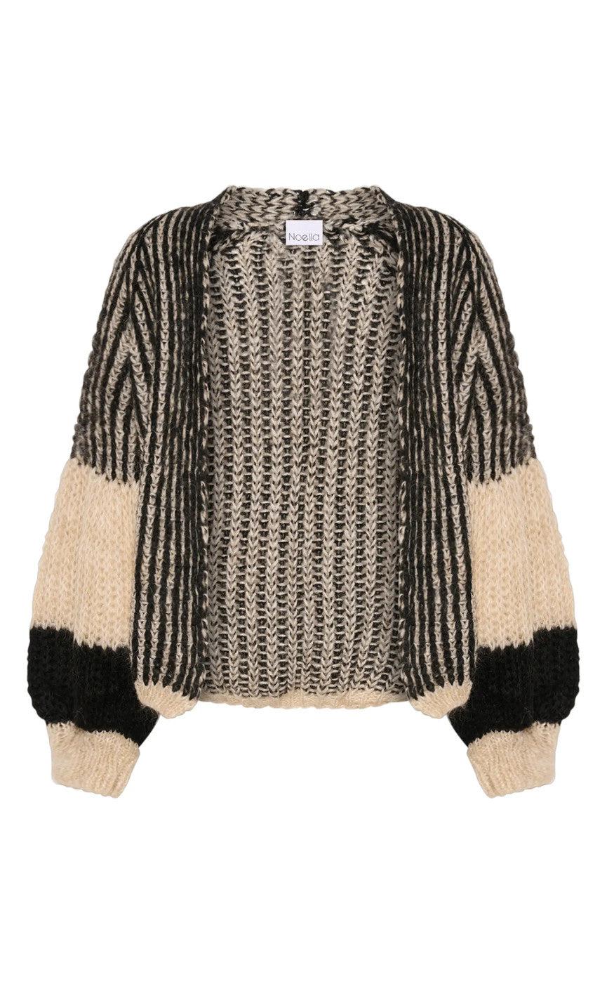 Cardigan   Liana   Cream Black fra Noella