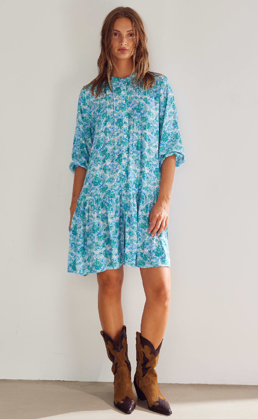 Kjole   Imogene   Cindy Blue Print fra Noella