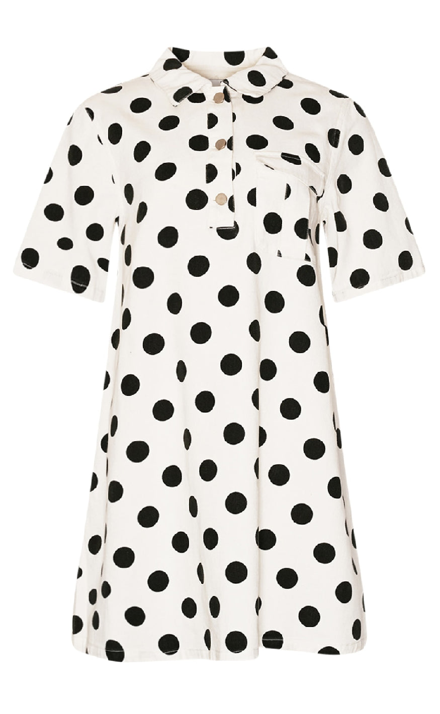 Kjole   Jozie   Carmella White Print fra Noella
