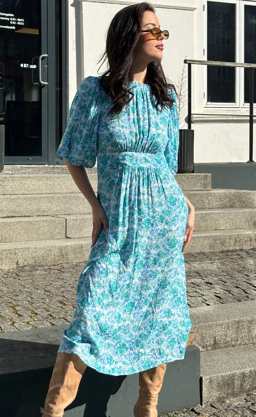 Kjole   Ruth   Cindy Blue Print fra Noella