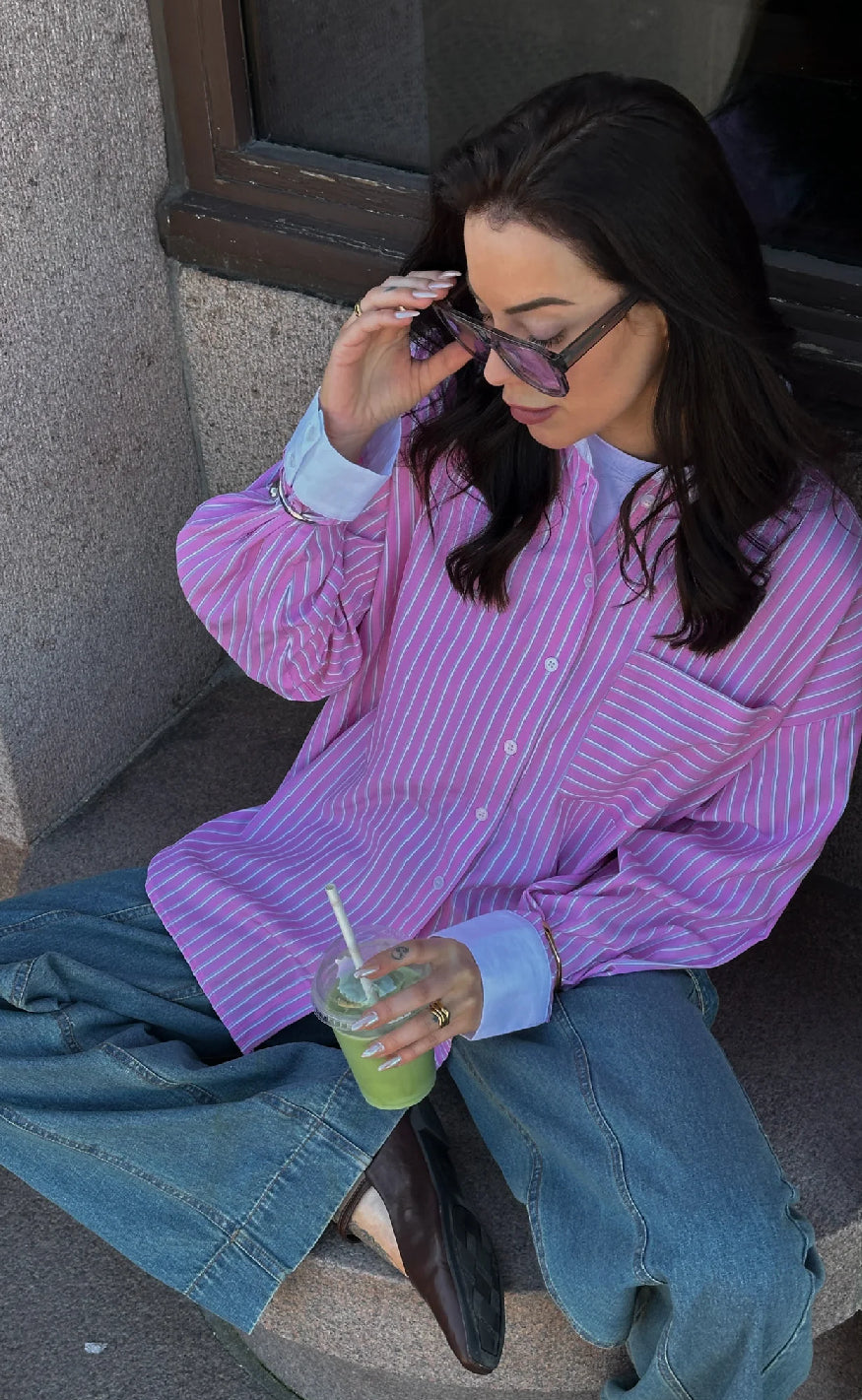 Skjorte   Lakelynn   Carsyn Pink Stripe fra Noella