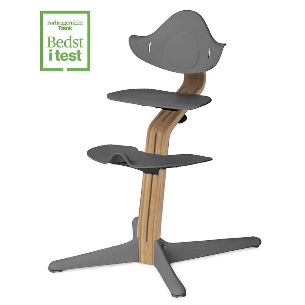 Højstol, Grey   Oak fra Nomi