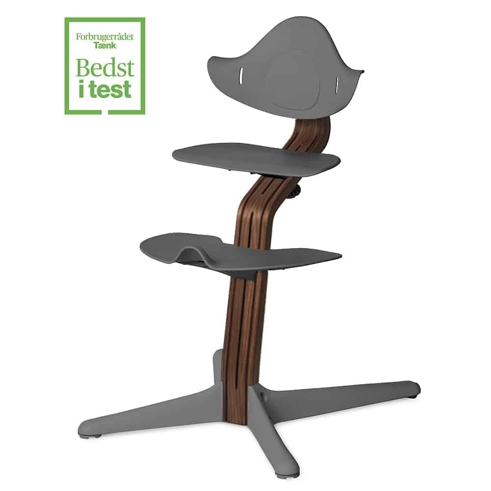 Højstol, Grey   Walnut fra Nomi
