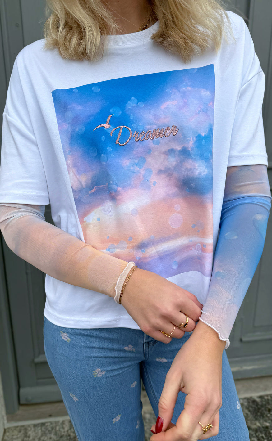 T Shirt   Cloudya   Bright White fra Nümph