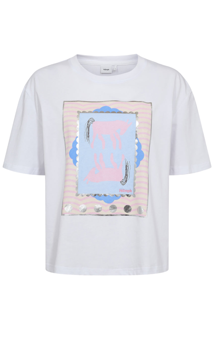 T Shirt   Daydream   Bright White fra Nümph
