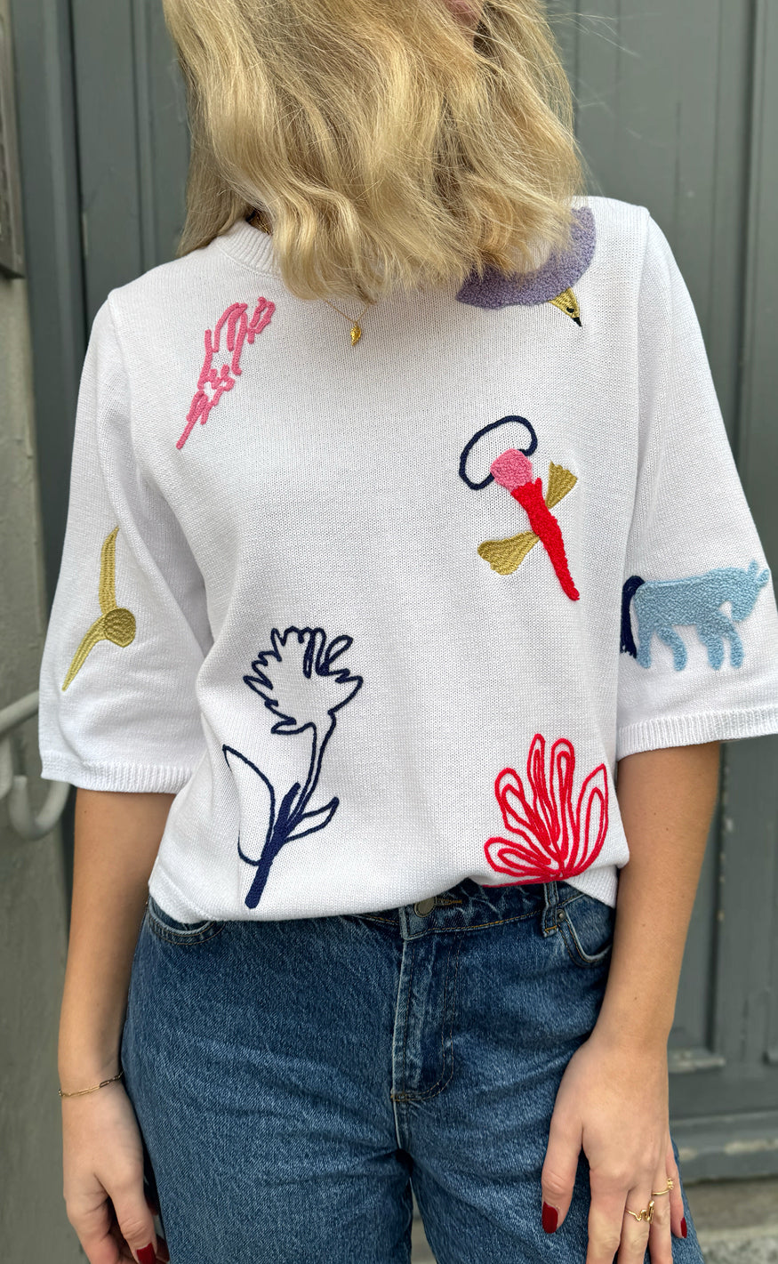 T Shirt   Deborah   Bright White fra Nümph