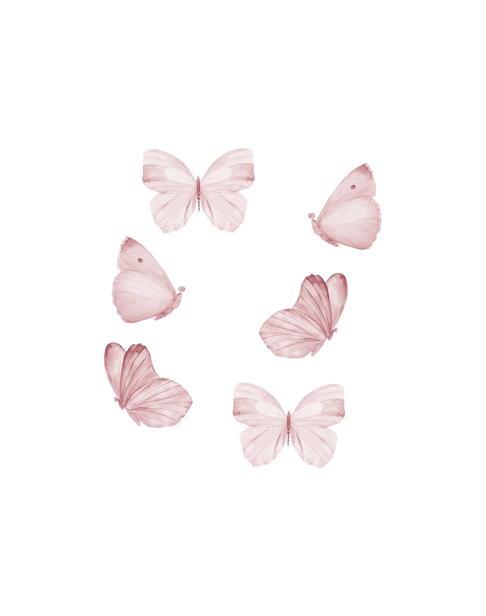 Wallsticker Butterflies 6 Stk.   Rose fra That's Mine