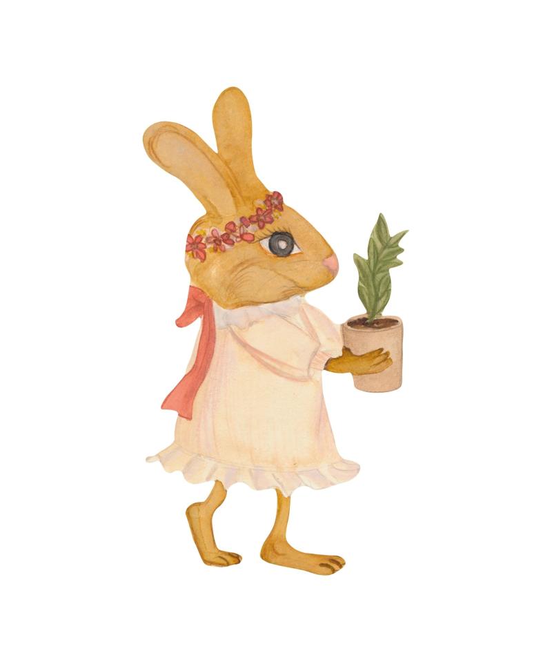Wallsticker Lilli The Flower Girl   Multi fra That's Mine