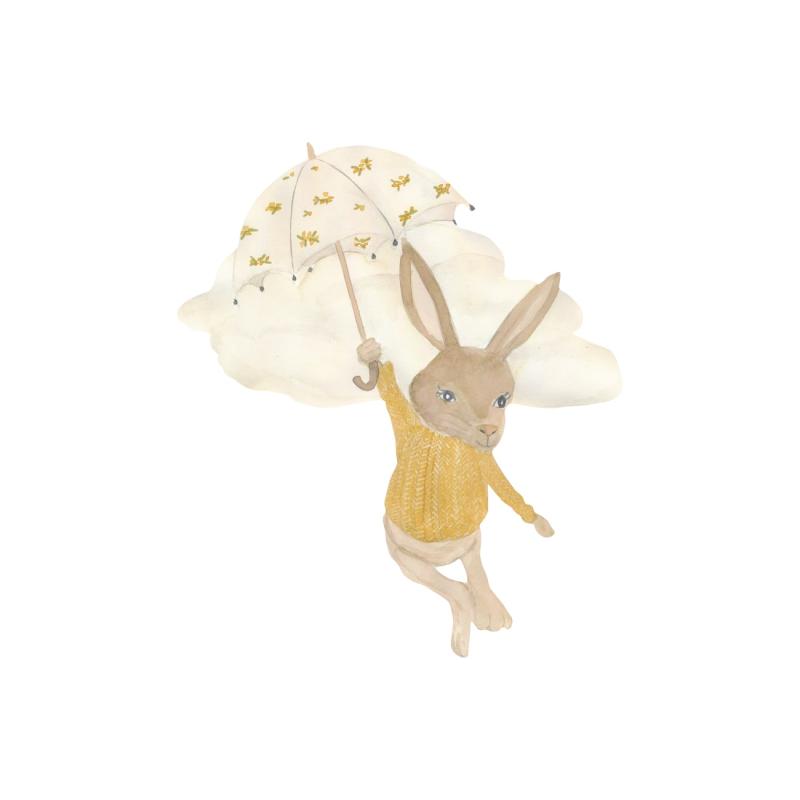 Wallsticker Emma The Umbrella Flyer   Brown fra That's Mine
