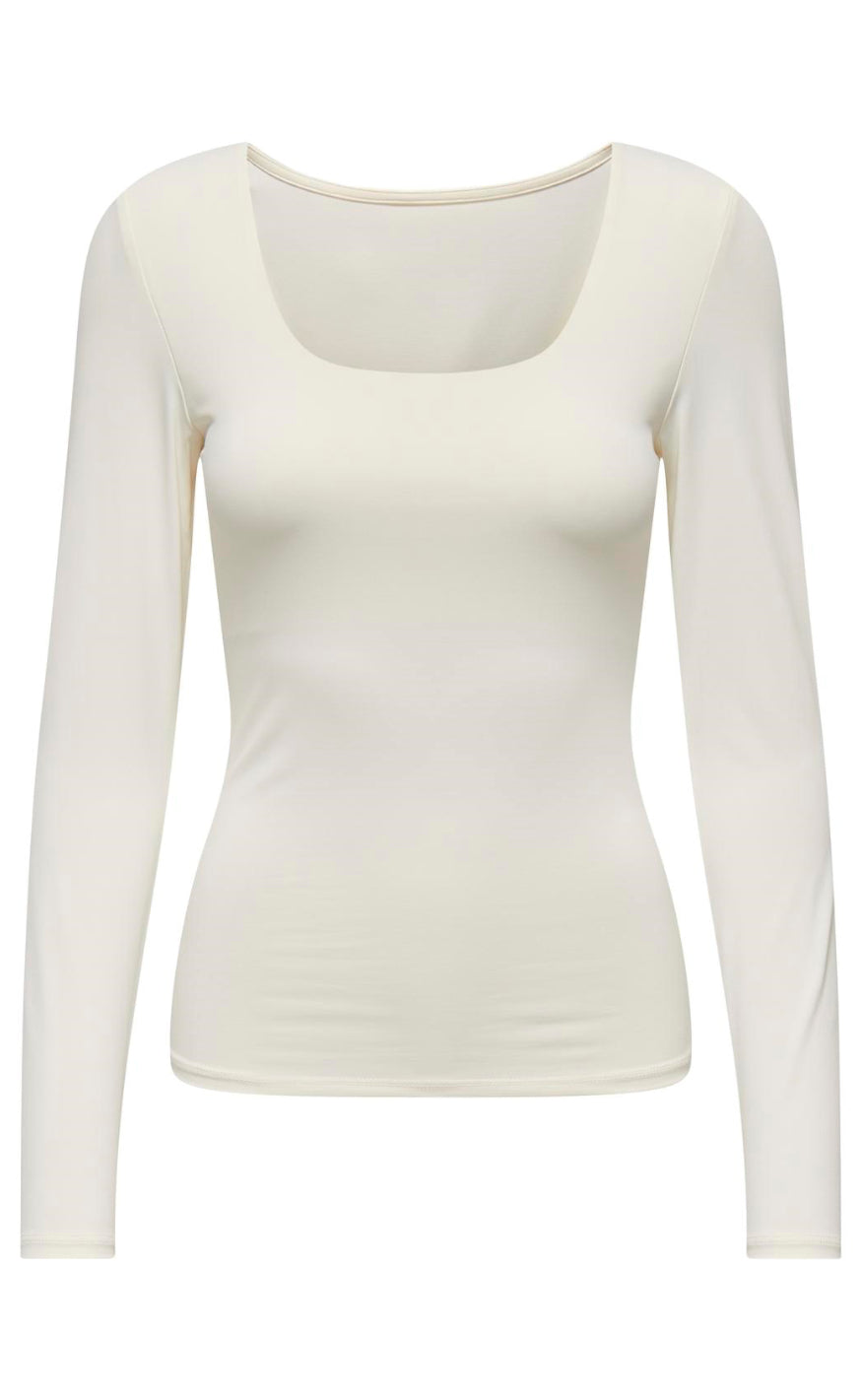 Bluse Ea Deep 2 Ways Cloud Dancer fra Only