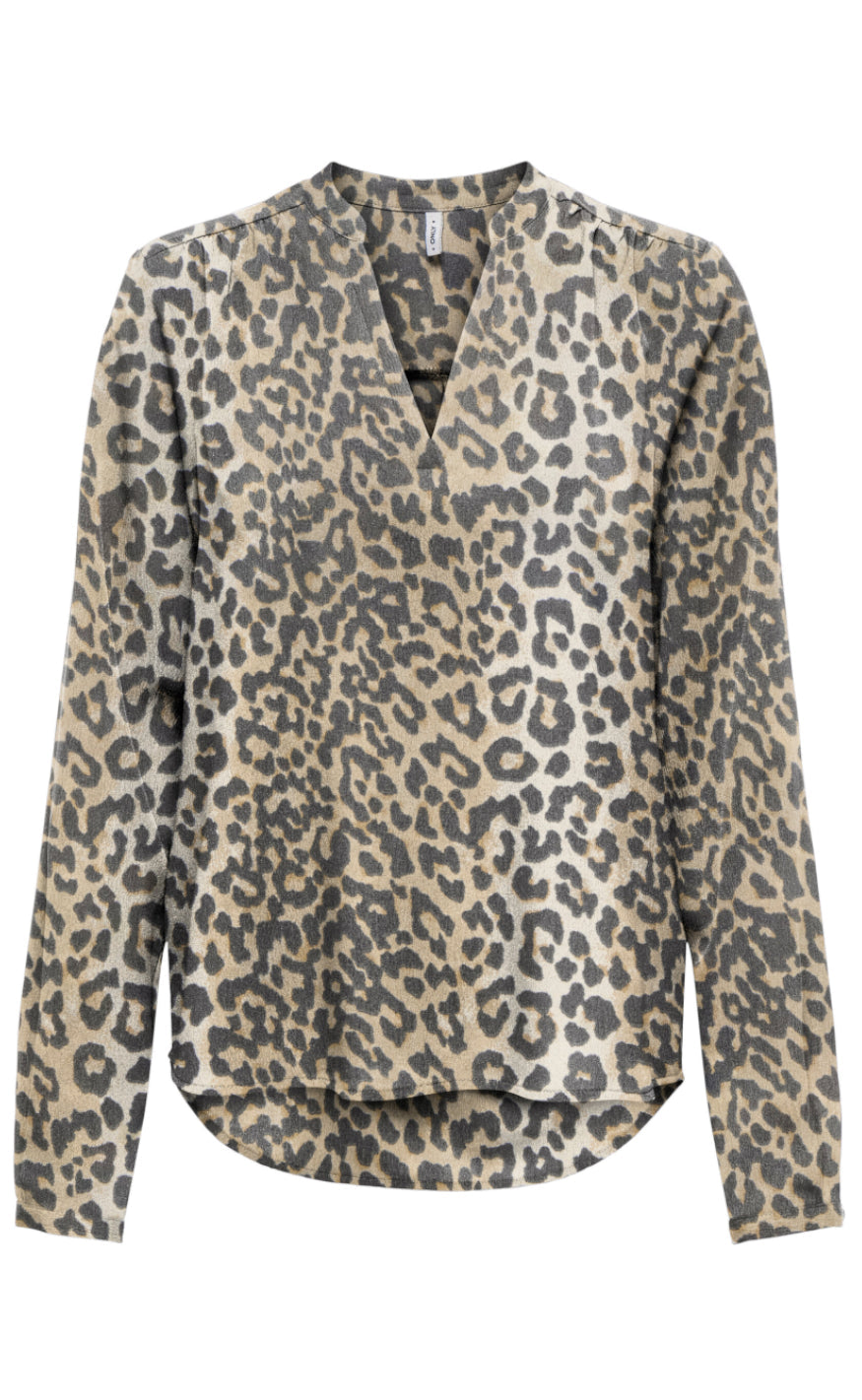 Bluse   Nova L S Josie   Timber Wolf W. Wildlife fra Only