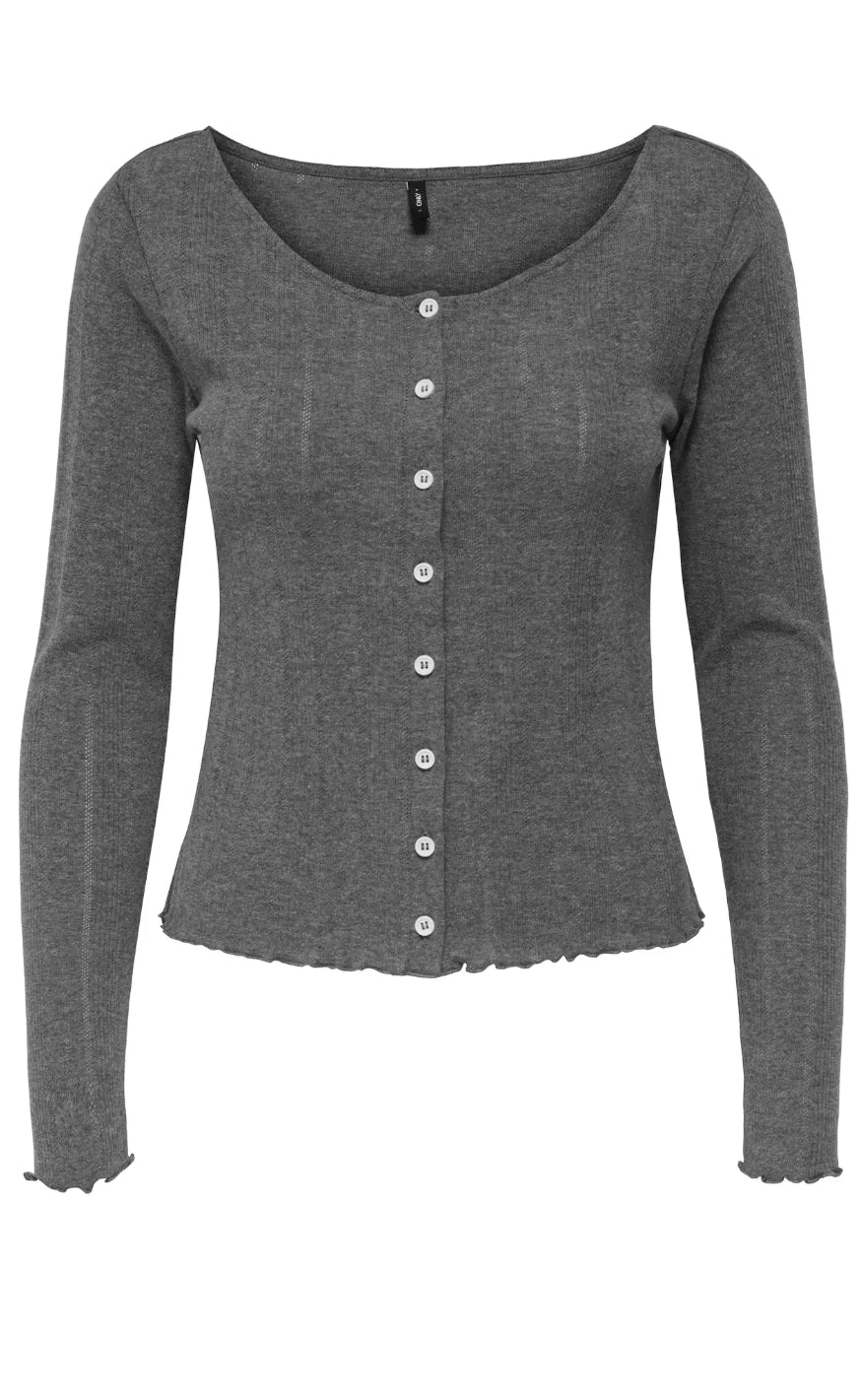 Cardigan   Tenna   Dark Grey Melange fra Only