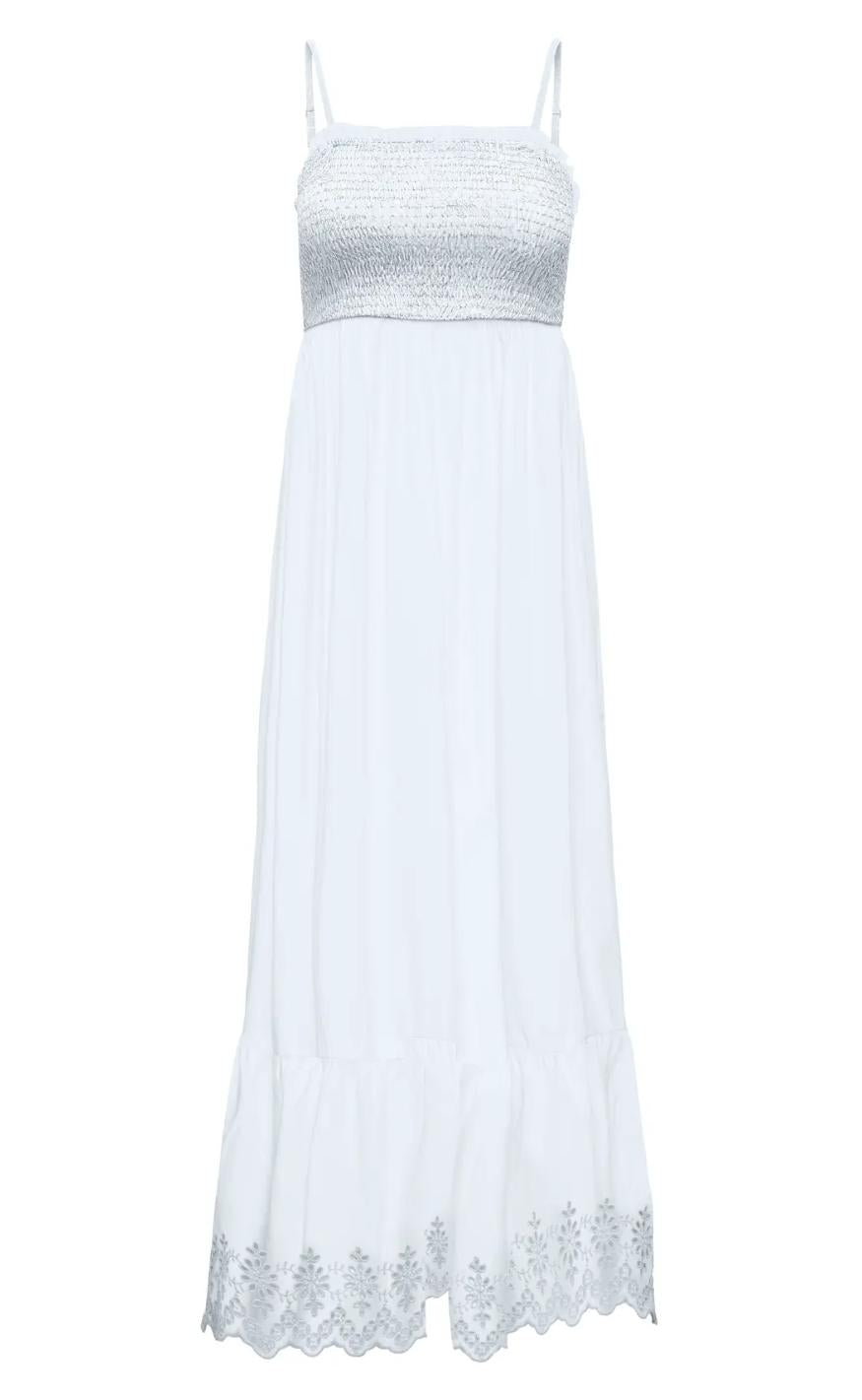 Kjole Lou Smock Bright White fra Only