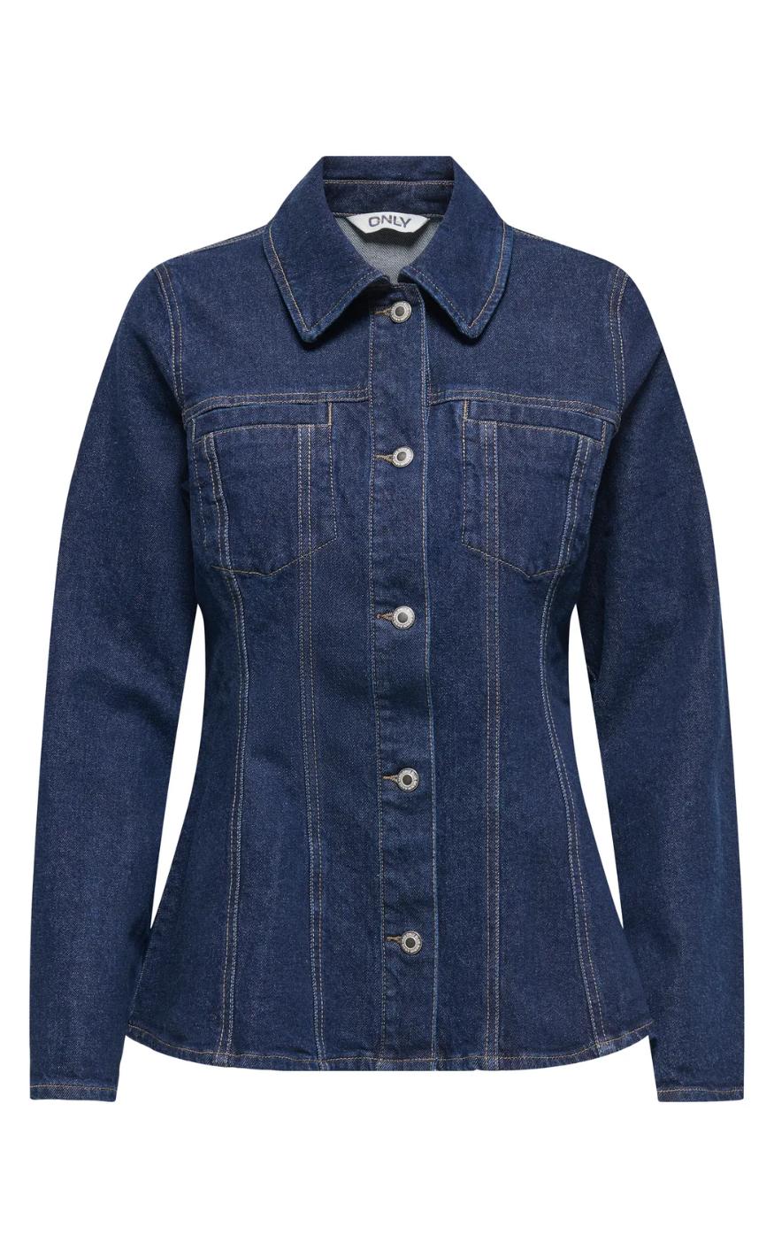 Skjorte   Elle   Dark Blue Denim fra Only