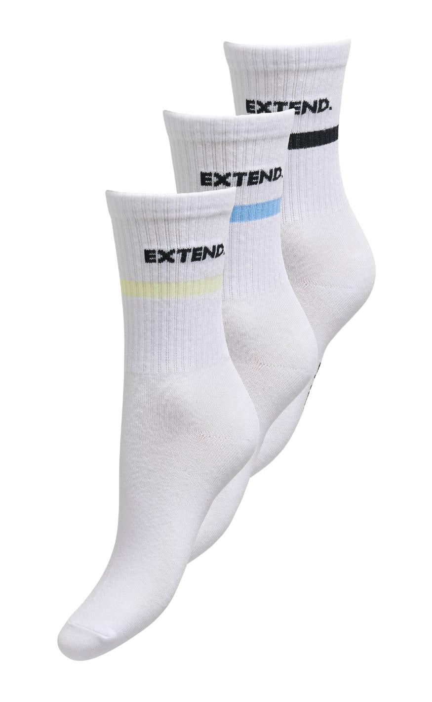 Strømper   Extend 3 Pack   White Pastel Yel fra Only