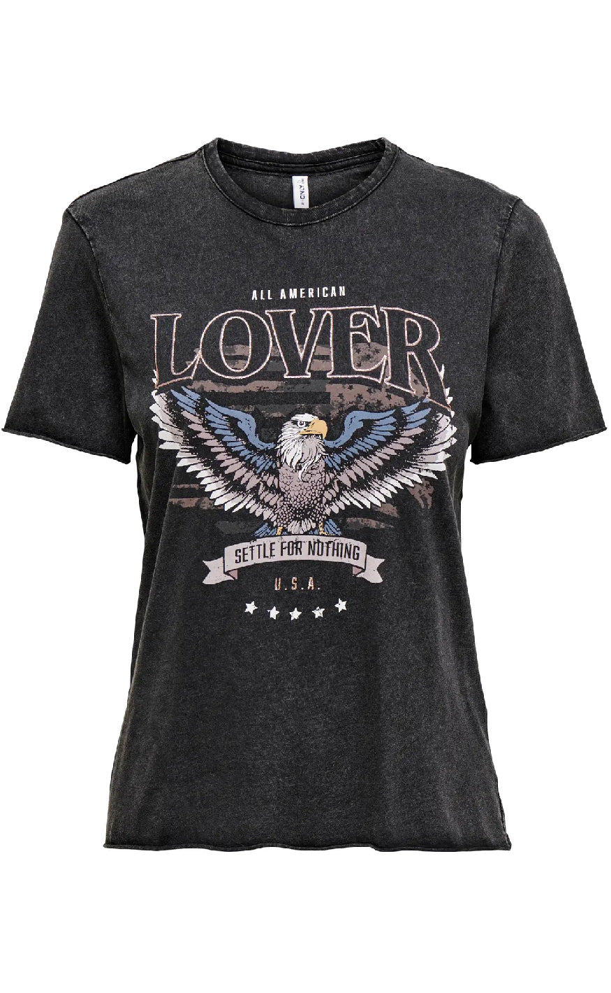 T Shirt   Lucy Life   Black fra Only
