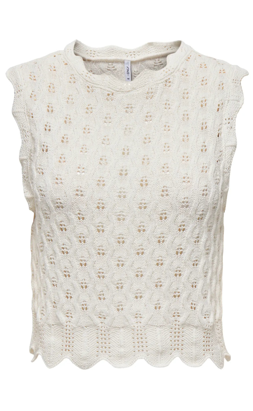 Vest   Luna Life   Cloud Dancer fra Only