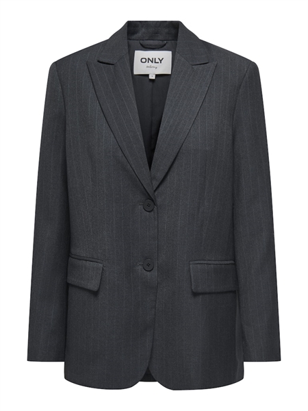 Only Blazer Jakke Sadie Dark Grey White Pinstripes