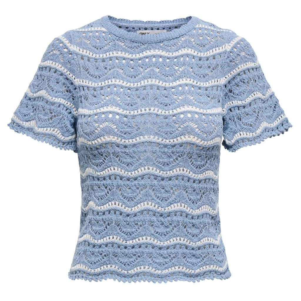 Dame Bluse Onlannasofia   Forever Blue Stripes Cloud Dancer fra Only