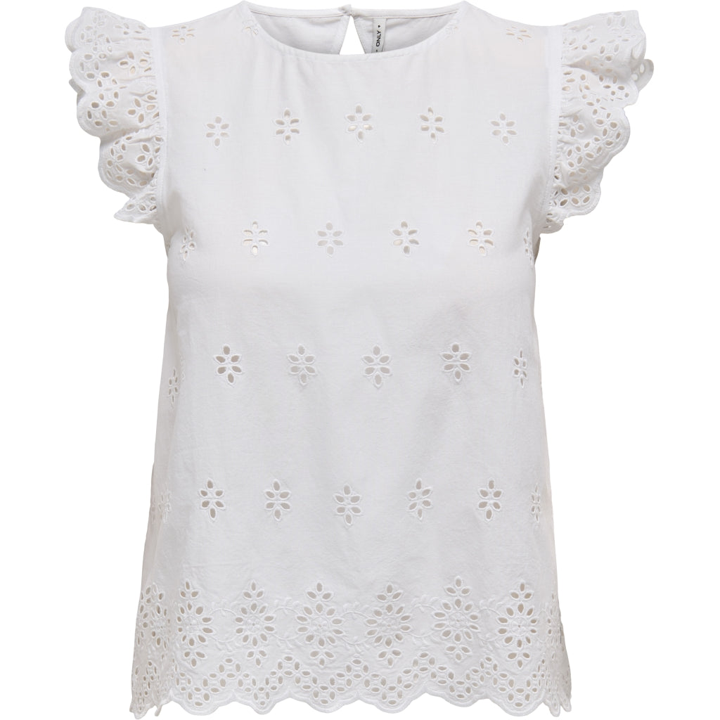 Dame Bluse Onllou   Bright White fra Only
