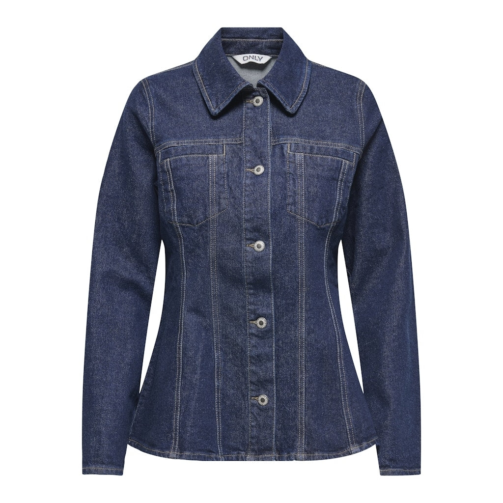 Dame Jakke Onlelle   Dark Blue Denim Detail Rinse fra Only