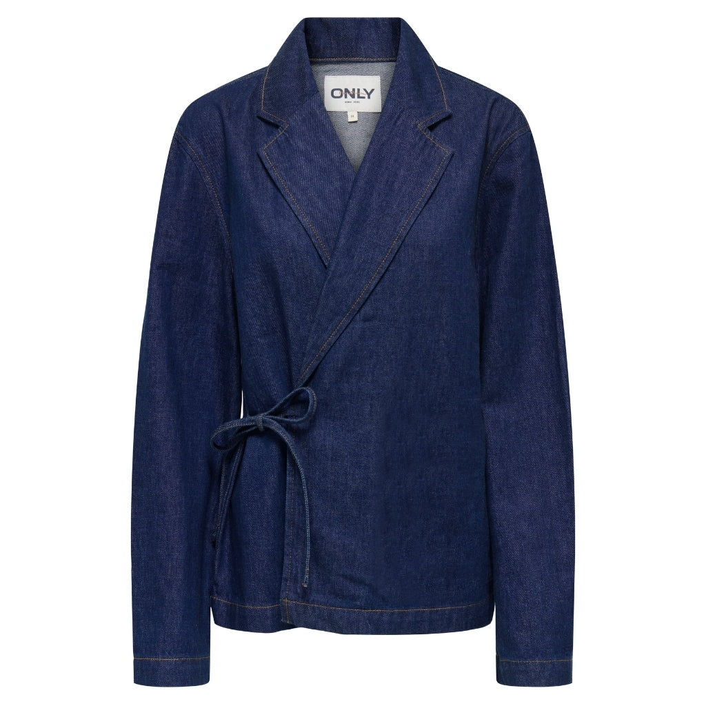 Dame Jakke Onlellis   Dark Blue Denim fra Only