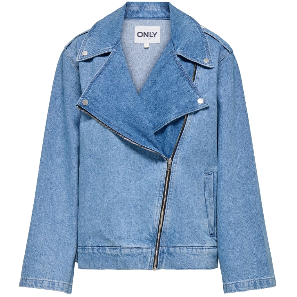 Dame Jakke Onljohanna   Light Blue Denim fra Only