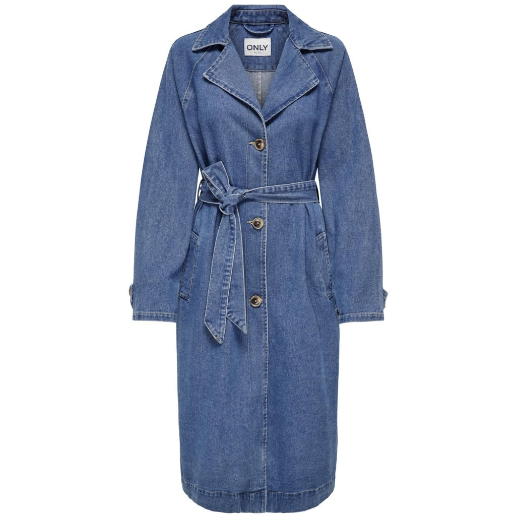 Dame Jakke Onlmalou   Medium Blue Denim fra Only