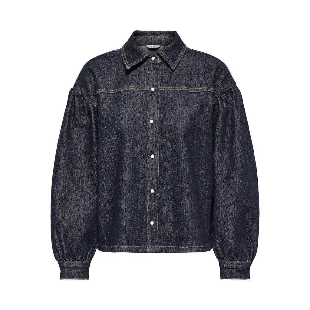 Dame Jakke Onlnorela   Dark Blue Denim fra Only