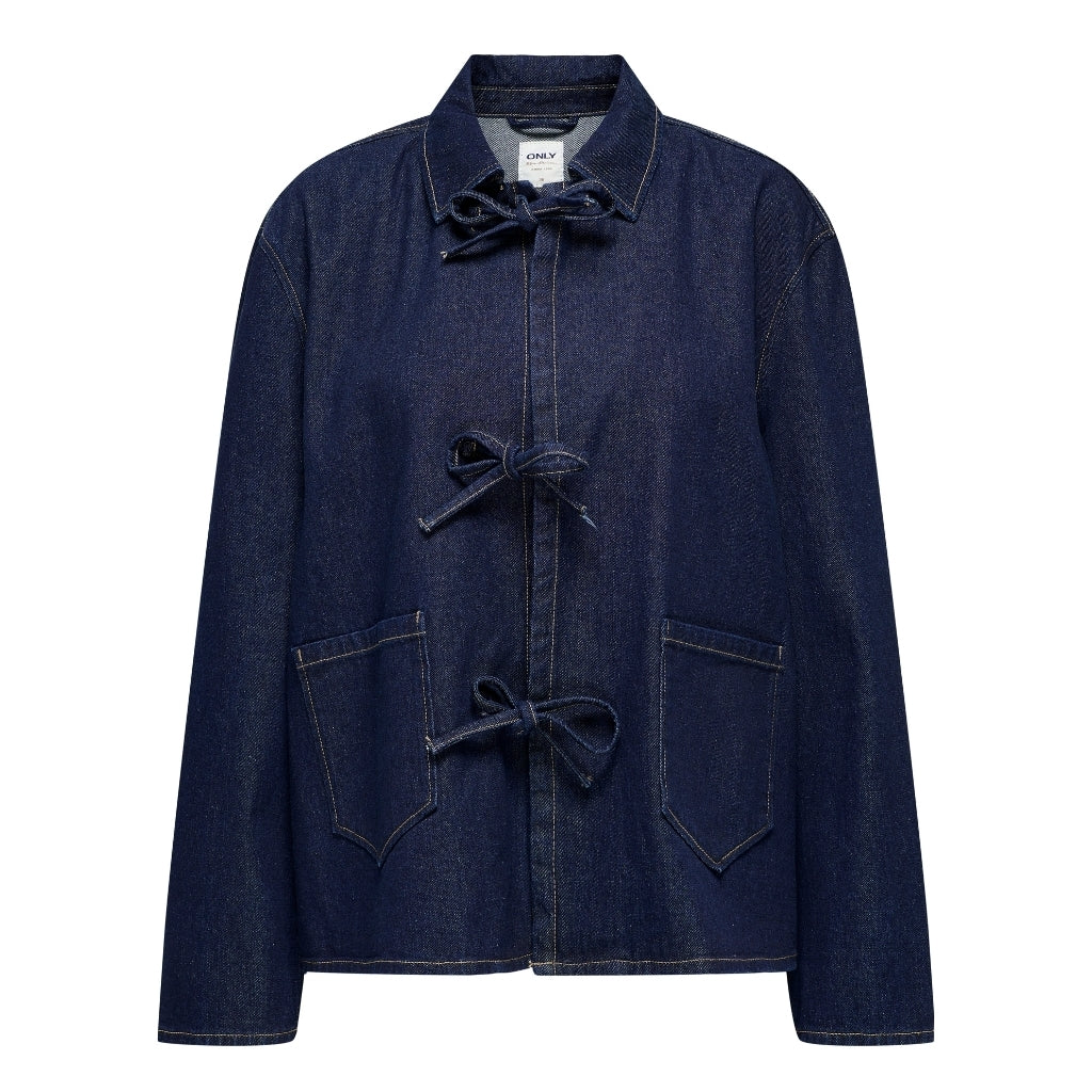 Dame Jakke Onlthille   Dark Blue Denim Rinse fra Only
