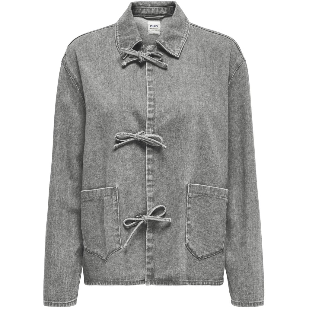 Dame Jakke Onlthille   Medium Grey Denim fra Only