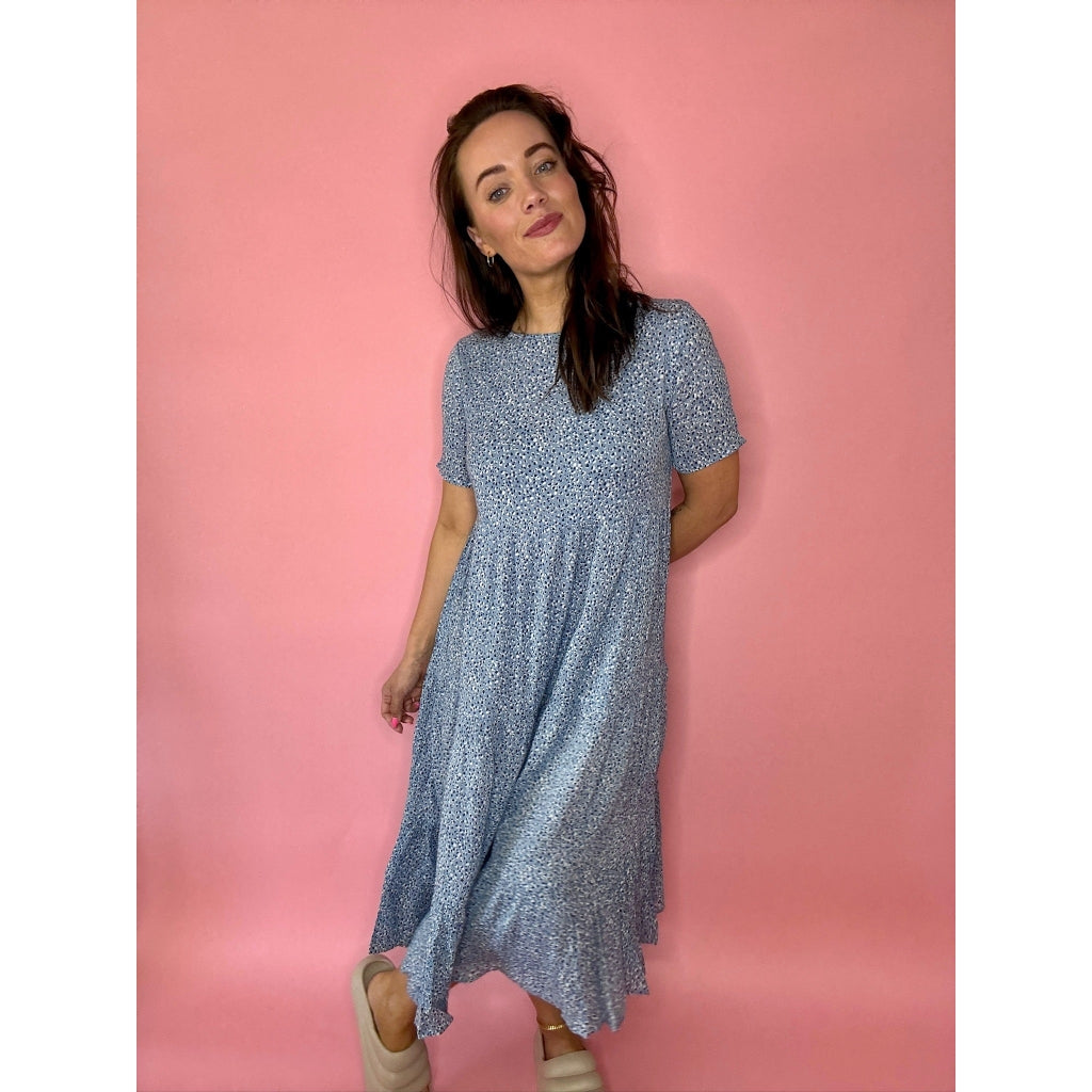 Dame Kjole Onlmaya Faded Denim Multi Dot fra Only