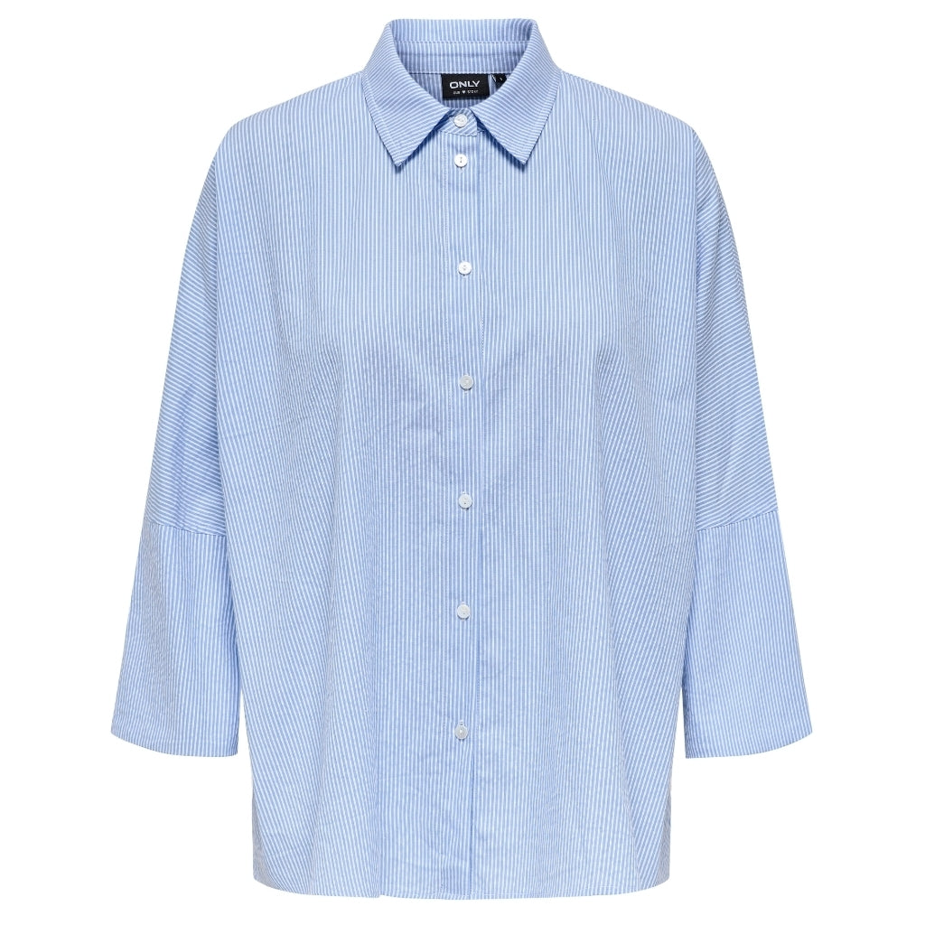 Dame Skjorte Onlaugusta   Cloud Dancer Blue Stripes fra Only