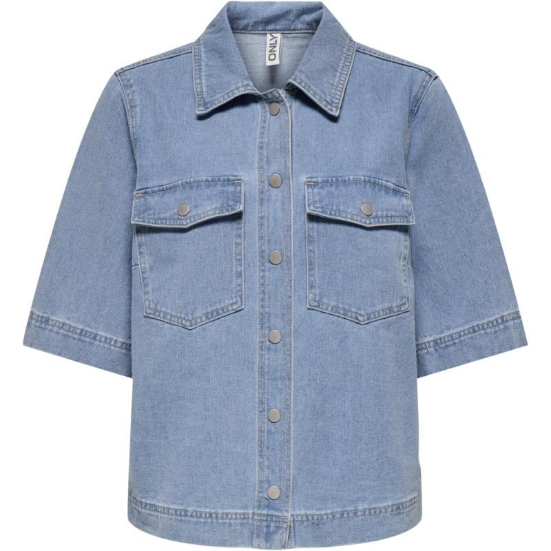 Dame Skjorte Onlbelle   Light Blue Denim fra Only