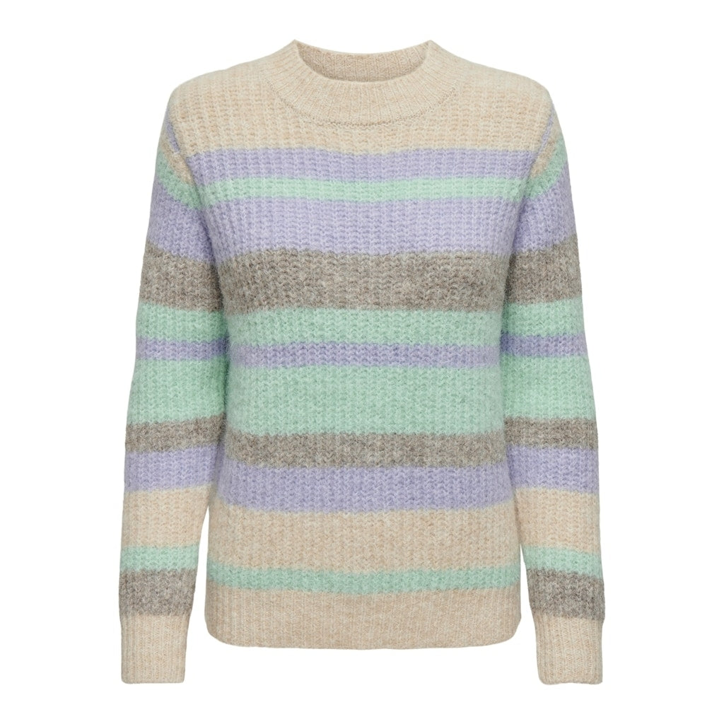 Dame Strik Onlmaggie   Birch Picante Aqua Sky Pastel Lilac fra Only