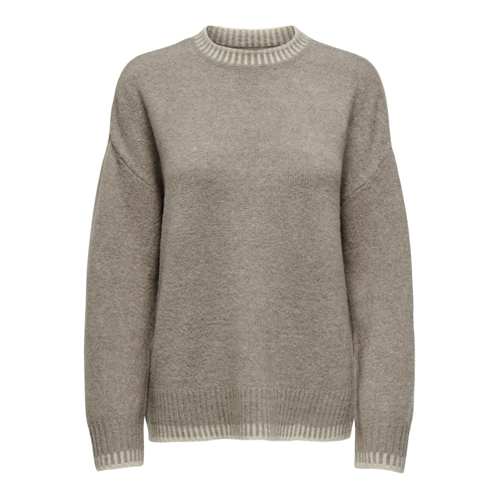 Dame Strik Onlsilma   Walnut Oatmeal Melange fra Only