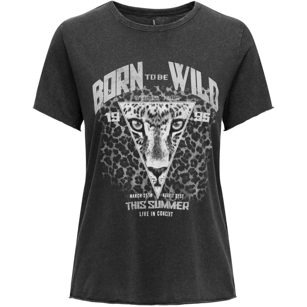 Dame T Shirt Onllucy Black Born To Be Wild fra Only