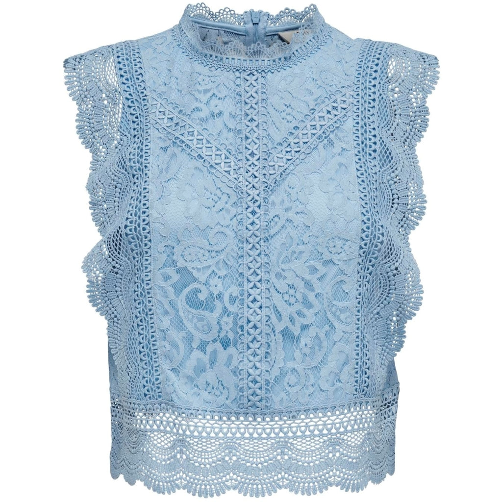 Dame Top Onlkaro   Cashmere Blue fra Only