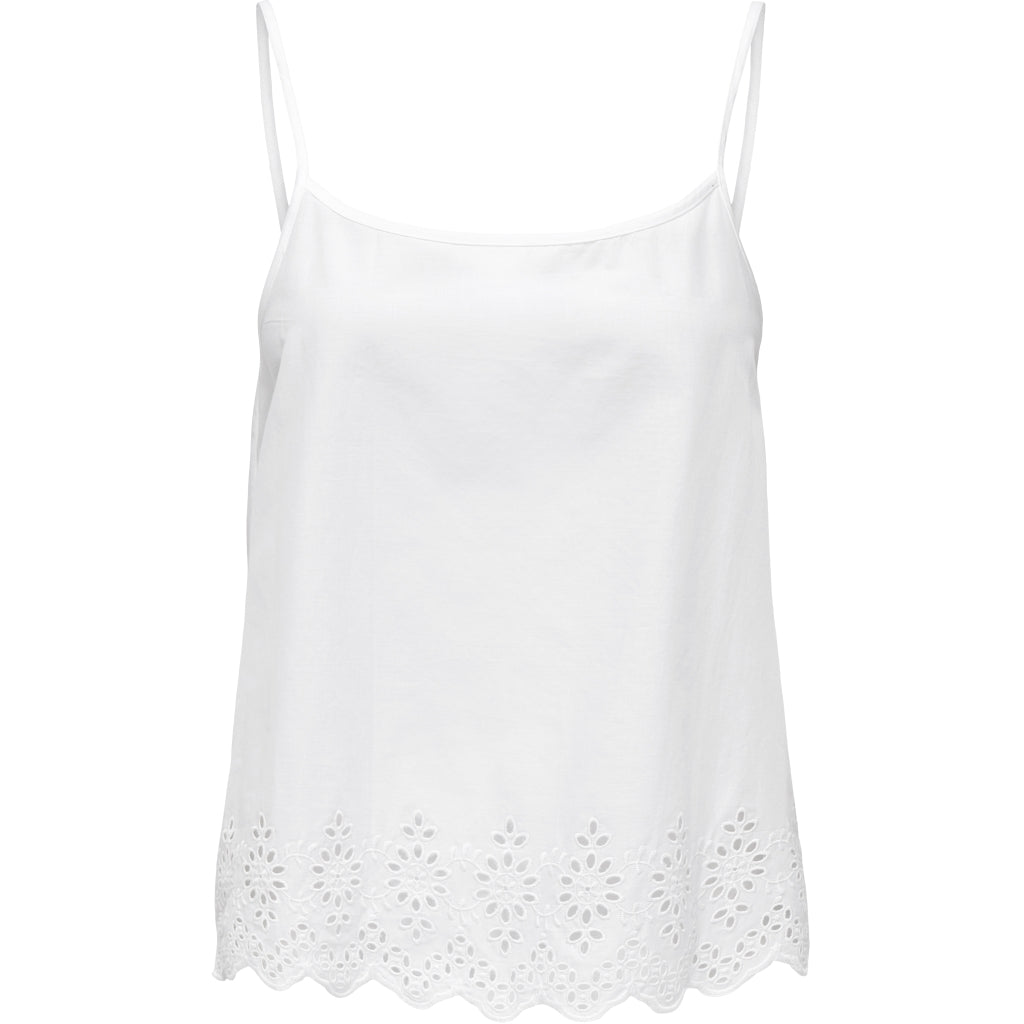 Dame Top Onllou   Bright White fra Only