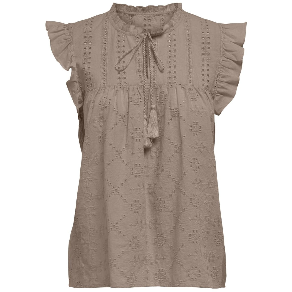 Dame Top Onlreva Mocha Meringue fra Only