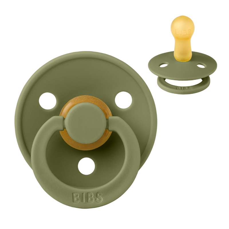 Rund Colour Sut   Str. 2   Naturgummi   Olive fra Bibs