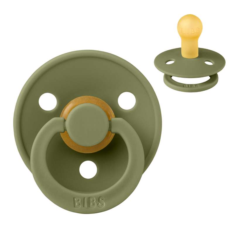 Rund Colour Sut Str. 1 Naturgummi Olive fra Bibs