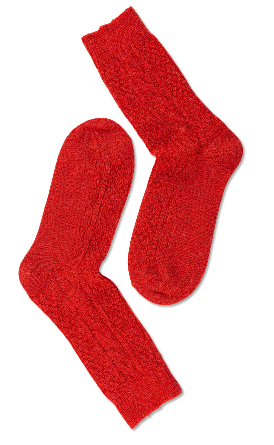 Oroblu Strømper   Woman Wool Cable   Red fra Oroblã¹