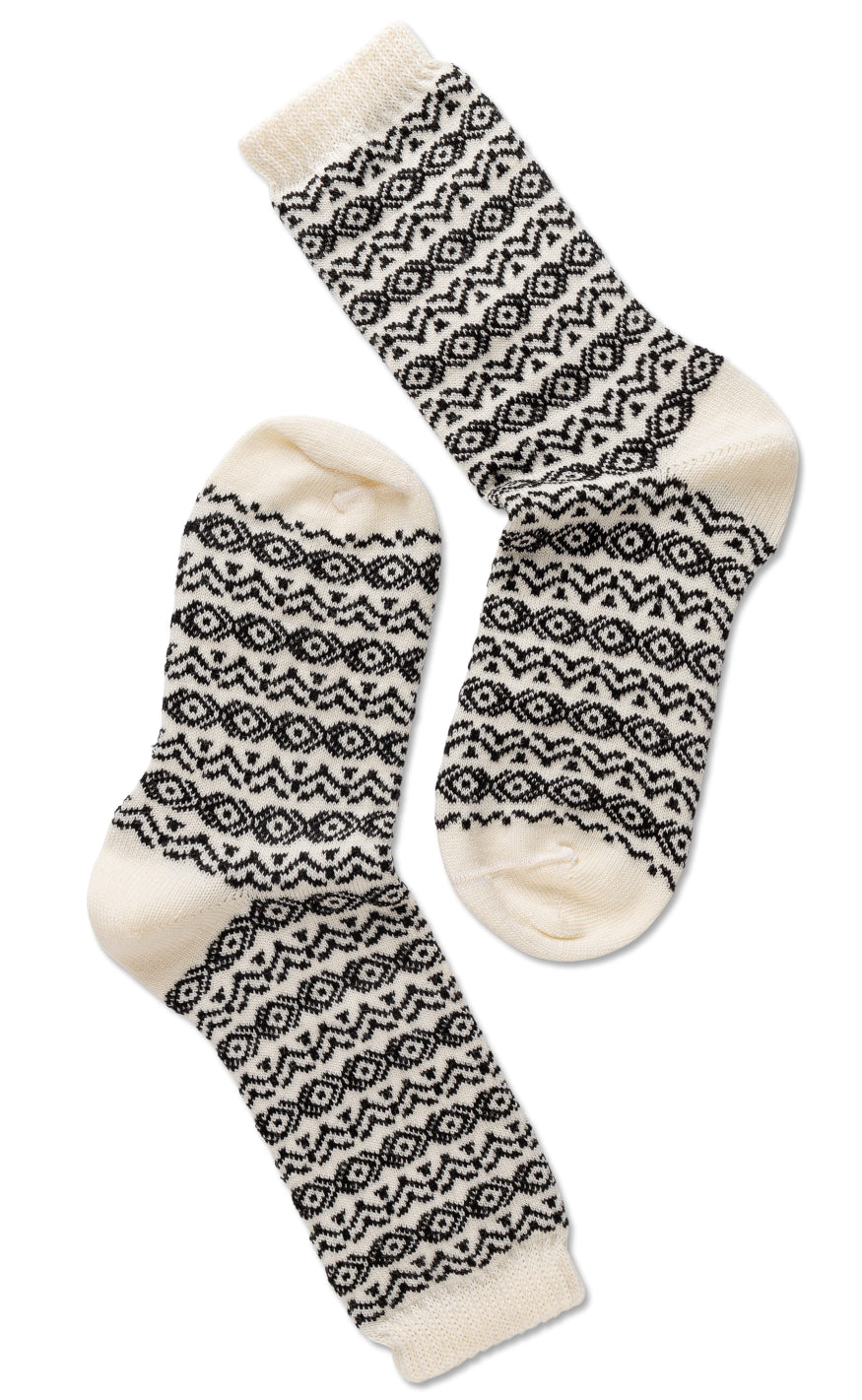 Oroblu Strømper   Woman Wool Pattern   Off White   Black fra Oroblã¹