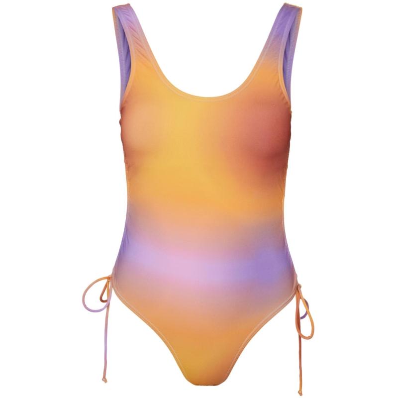 Pcbibba Ruching Swimsut Sww Bc   Paisley Purple Ombre fra Pieces