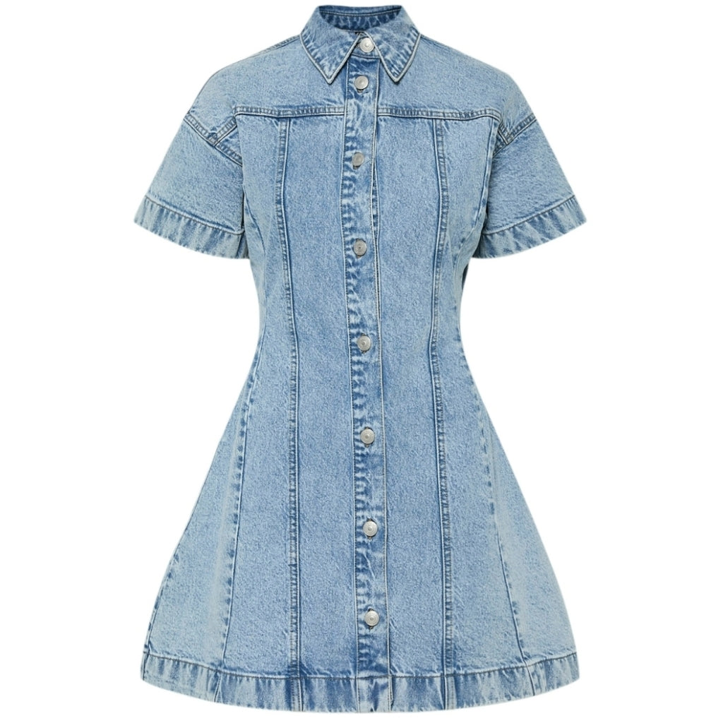 Dame Kjole Pcsilke   Light Blue Denim fra Pieces