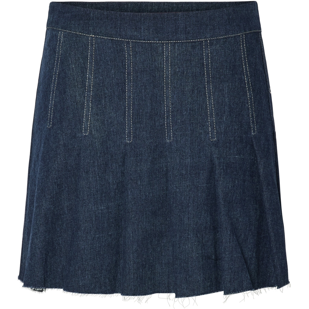Dame Nederdel Pcfabia Dark Blue Denim fra Pieces