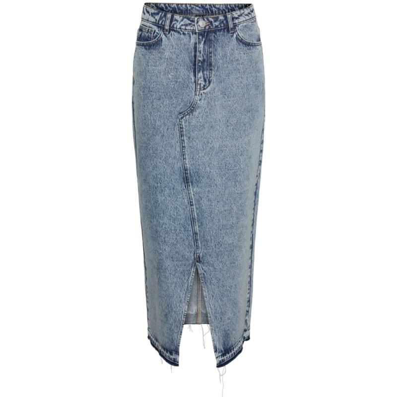 Dame Nederdel Pcnora Medium Blue Denim fra Pieces