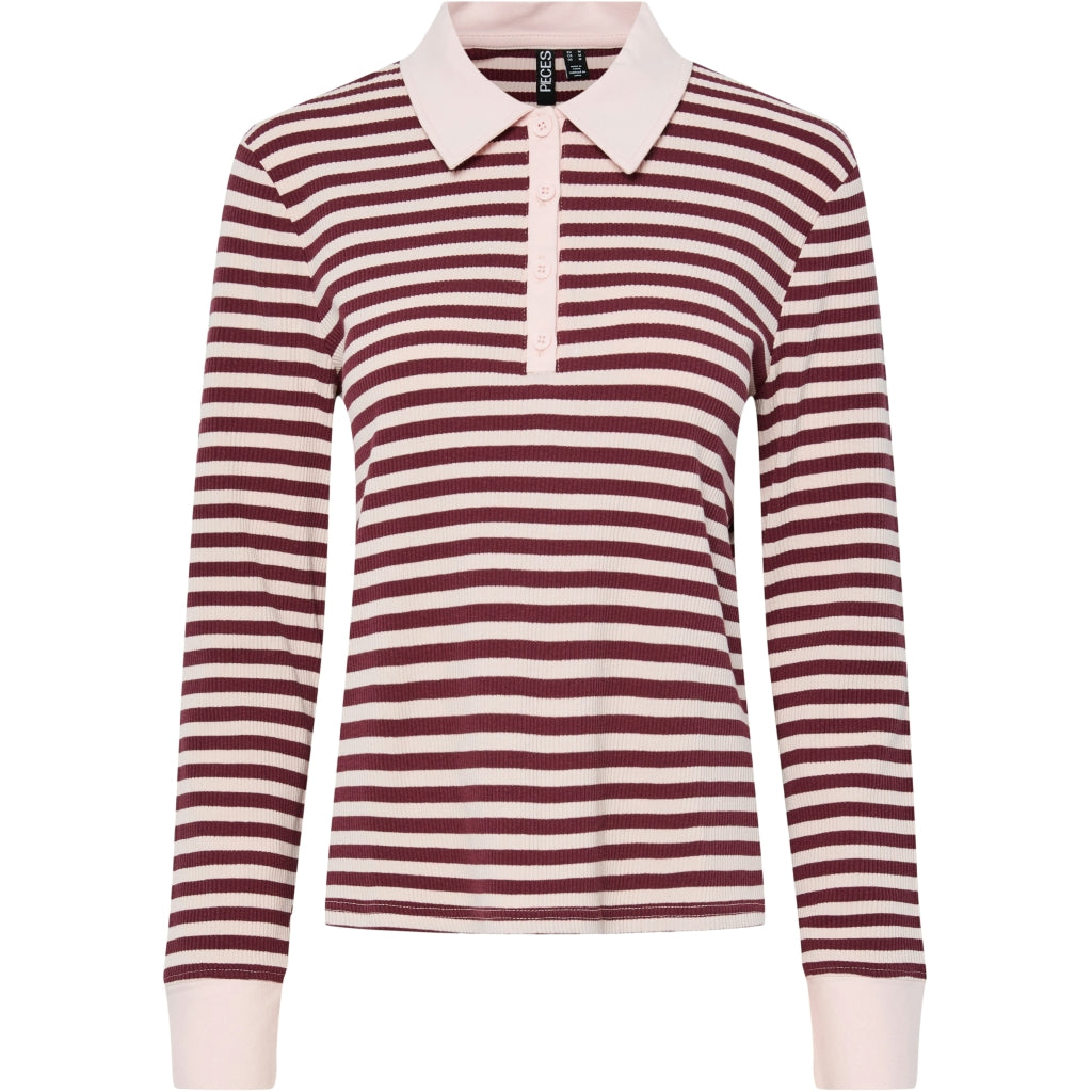 Dame Polo Pcdonna   Tawny Port Pink A Boo fra Pieces