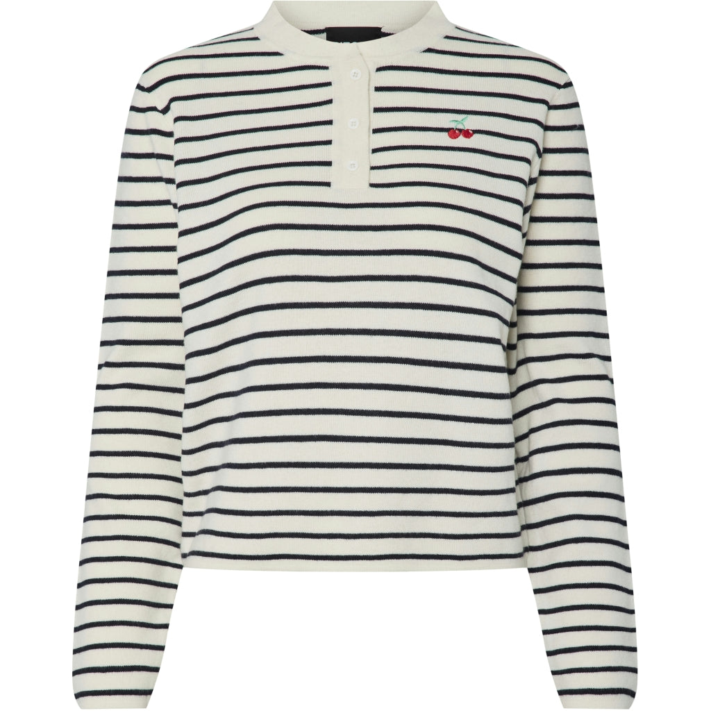 Dame Polo Pcsenna   Cloud Dancer Maritime Blue fra Pieces